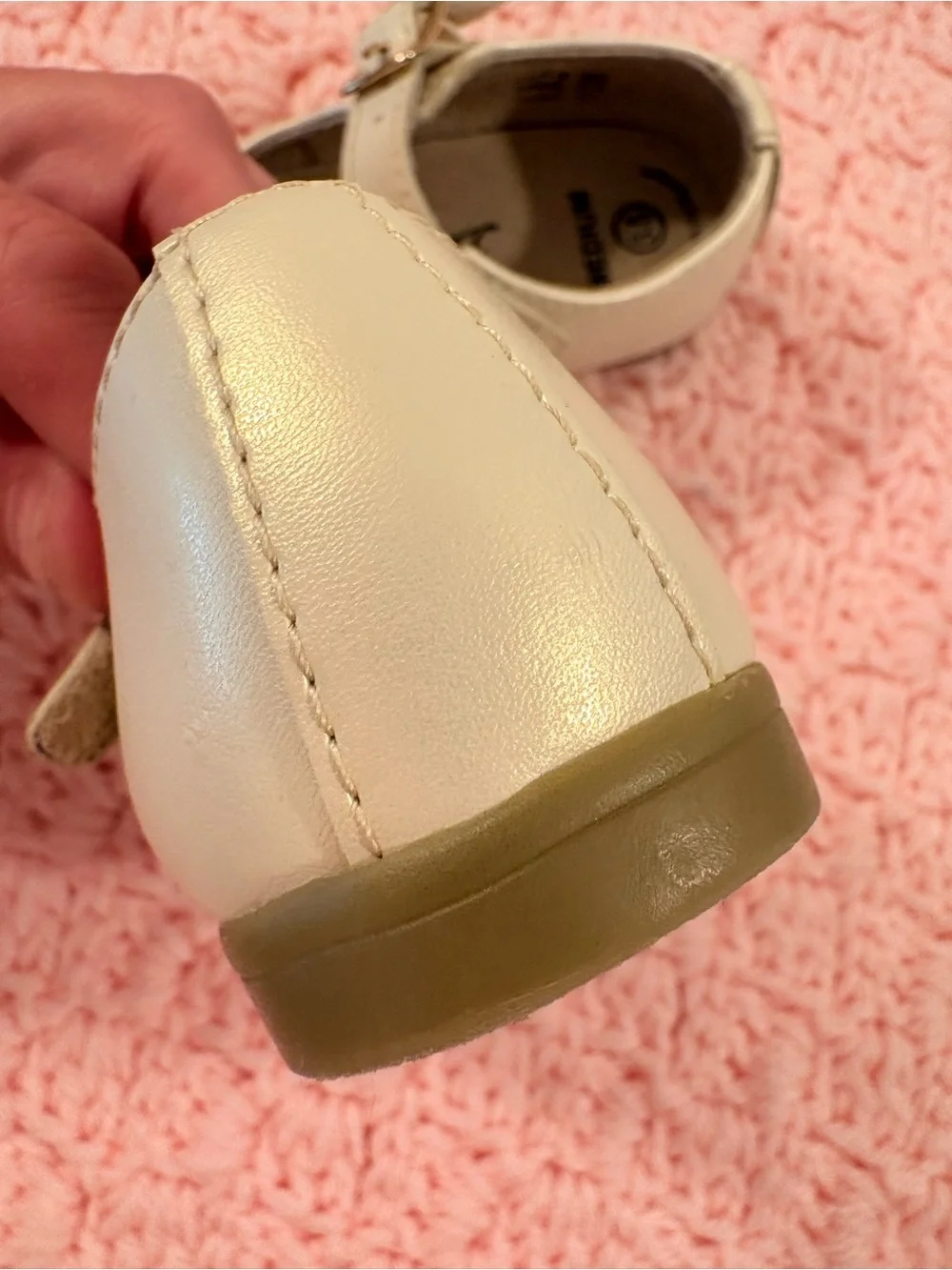 Footmates “Laura” Mary Jane Dress Shoes in Pearl White (heirloom color)